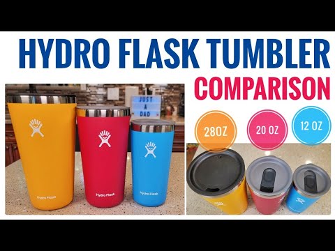 Hydro Flask All Around Tumbler Comparison 28 oz 20oz and 12 oz 