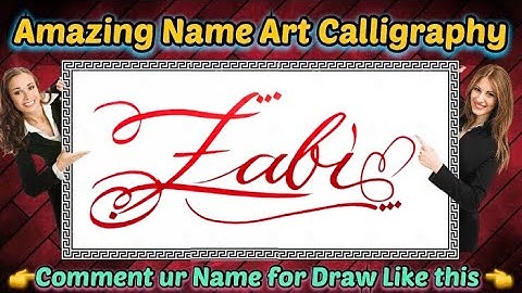 Zabi Name Signature Calligraphy Status | How to improve Cursive Handwriting | Cut Marker | Draw