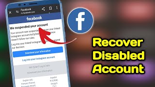 ✅ How to Recover Disabled Facebook Account | Recover Suspended FacebookAccount | Unlock Facebook