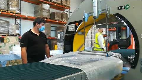Plasticband Automatic Orbital Wrapper ATIS 125 with Bubble Wrap Application