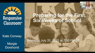 Preparing for the First Six Weeks of School Webinar