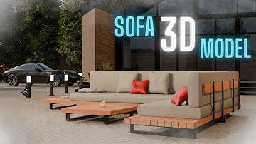 3D sofa model #3d #blendermodeling #3dmax #blender