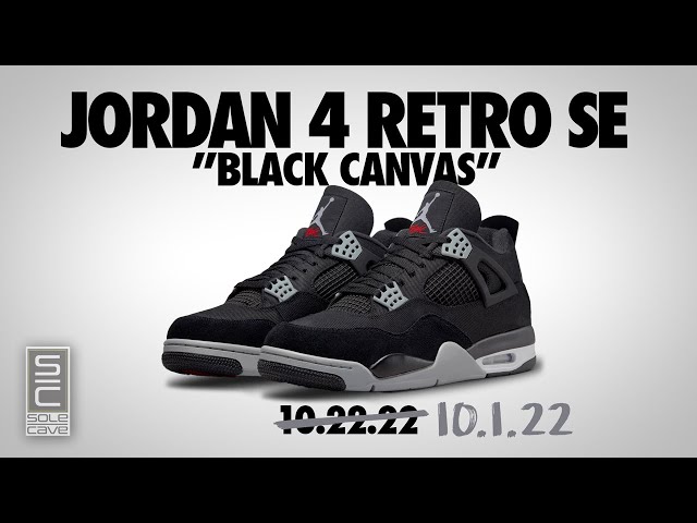 Air Jordan 4 'Black Canvas' - DoorstepDrip