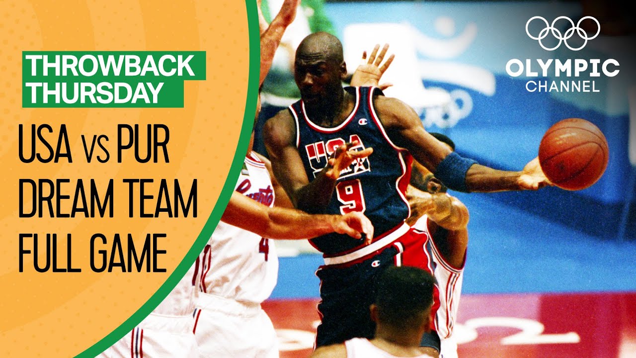 USA's Dream Team vs. Puerto Rico Basketball Replays Throwback