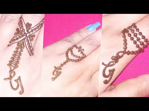 3 Beautiful G Letter Ring Mehndi Design Stylish Elegant Finger Ring Jawellery Mehndi Designs Youtube