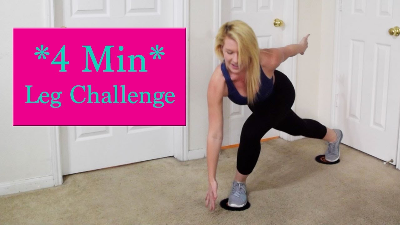 Gliding Discs: 4 Minute LEAN LEGS Challenge! 