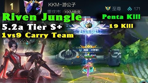 Riven Wildrift Tốc chiến | Top 1 server China 170 LP | Tier S+ 5.2a 1vs9 gánh team lật kèo Top Tank