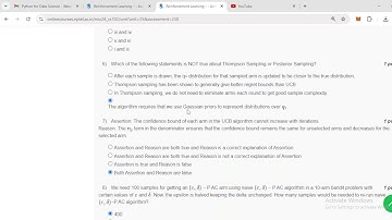 Reinforcement Learning |week 2 Nptel Assignment solutions 2024