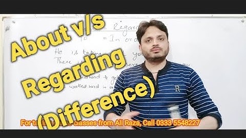 About v/s Difference | By Syed Ali Raza Kazmi