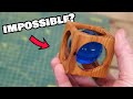 Can I turn a resin sphere INSIDE a wooden cube? | Woodturning challenge