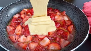 The famous strawberry pie without an oven in 5 minutes! Only 1 egg!