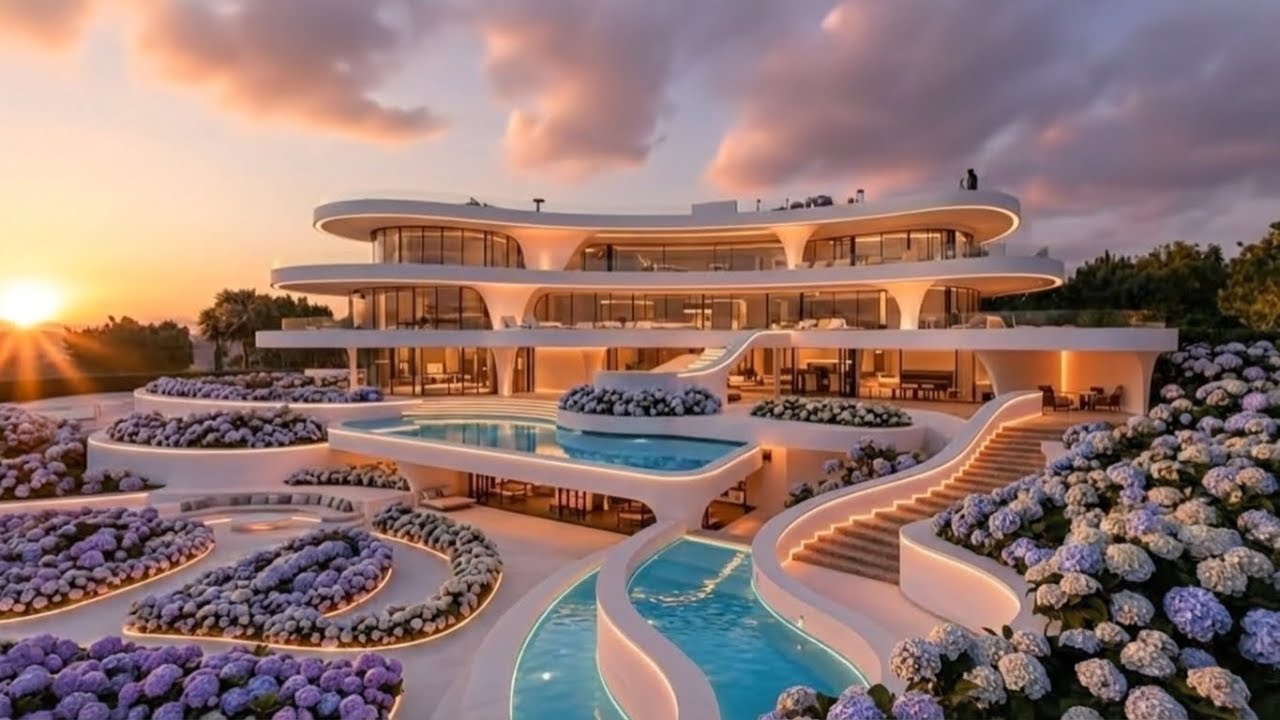 🌺Feels Like Luxury, Light, and Bloom as One | Romantic Hydrangea Mansion • AI Architecture 4K