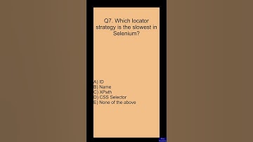 Selenium Interview MCQ Question [#7] | QA Automation Testing | Selenium WebDriver