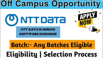 NTT Data is Hiring for Associate Software Engineer 2024 | Apply Now! #nttdata