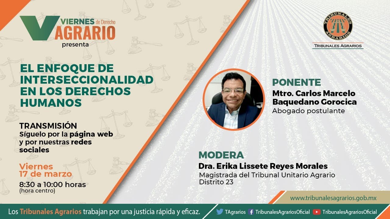 10/03/23. Viernes de Derecho Agrario. El enfoque de interseccionalidad en los Derechos Humanos.