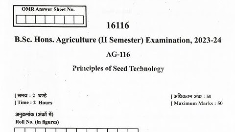 Principle of seed technology solved paper 2024 II MJPRU seed technology old paper/ MJPRU PYQ 2024