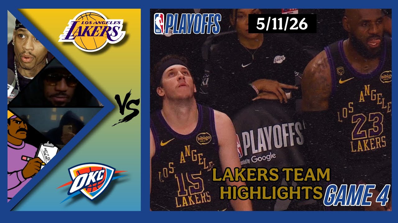 Lakers Team Highlights vs Thunder Playoffs Second Round Game 4 reaction ...