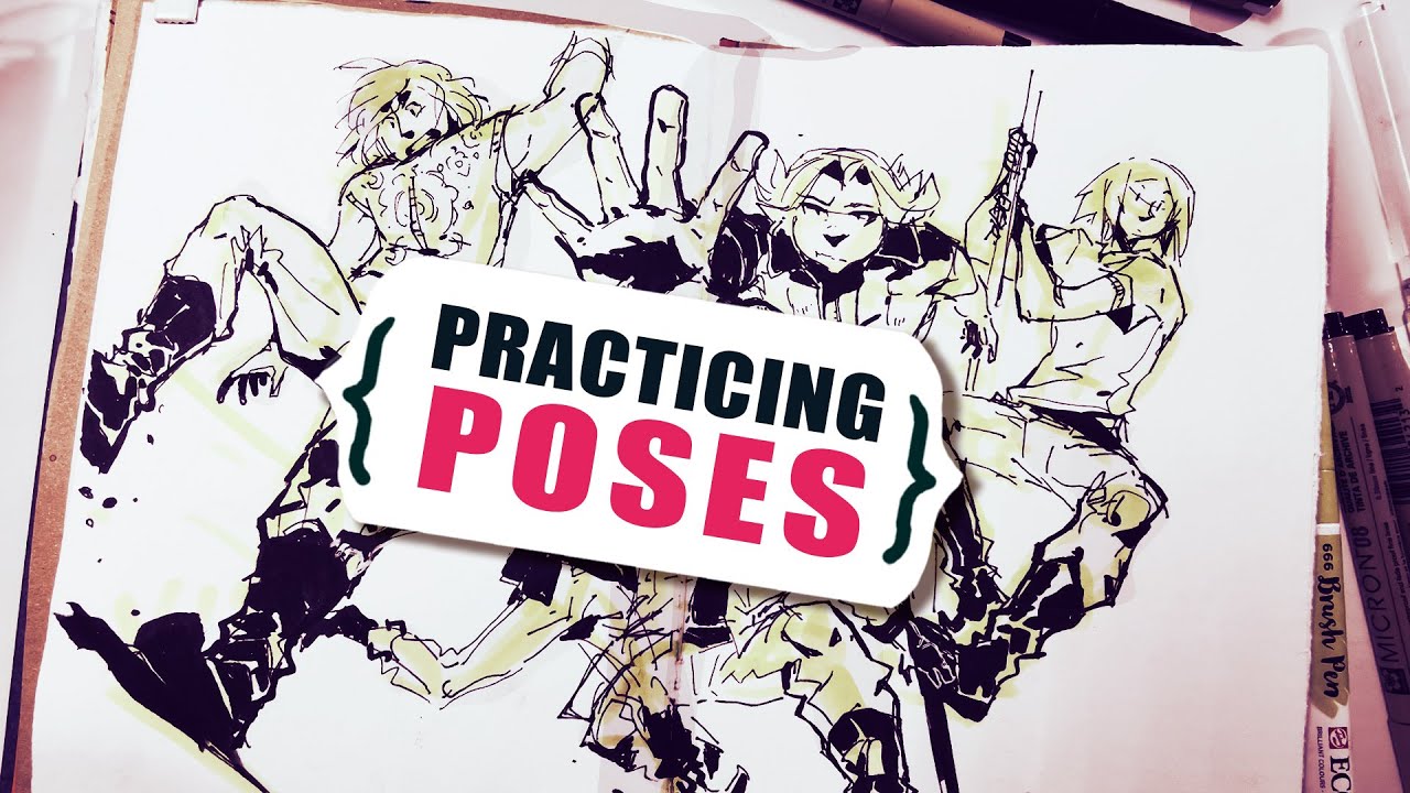 Sketchbook session | DYNAMIC POSE PRACTICE for my comic characters | Sketching and relaxed chatting