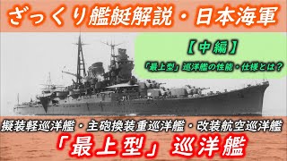 【ざっくり艦艇解説・日本海軍１６】重砲撃軽巡・傑作重巡・航空巡洋艦こと「最上型」巡洋艦の仕様と性能！