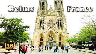 Reims, France - Walking around the city [4K UHD]
