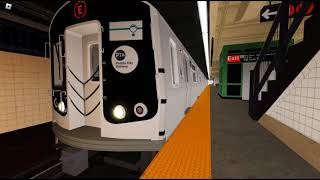 ROBLOX Railfanning at PTA Subway Fifth Av Lines S38E65: R179 (E) Train at 57 St