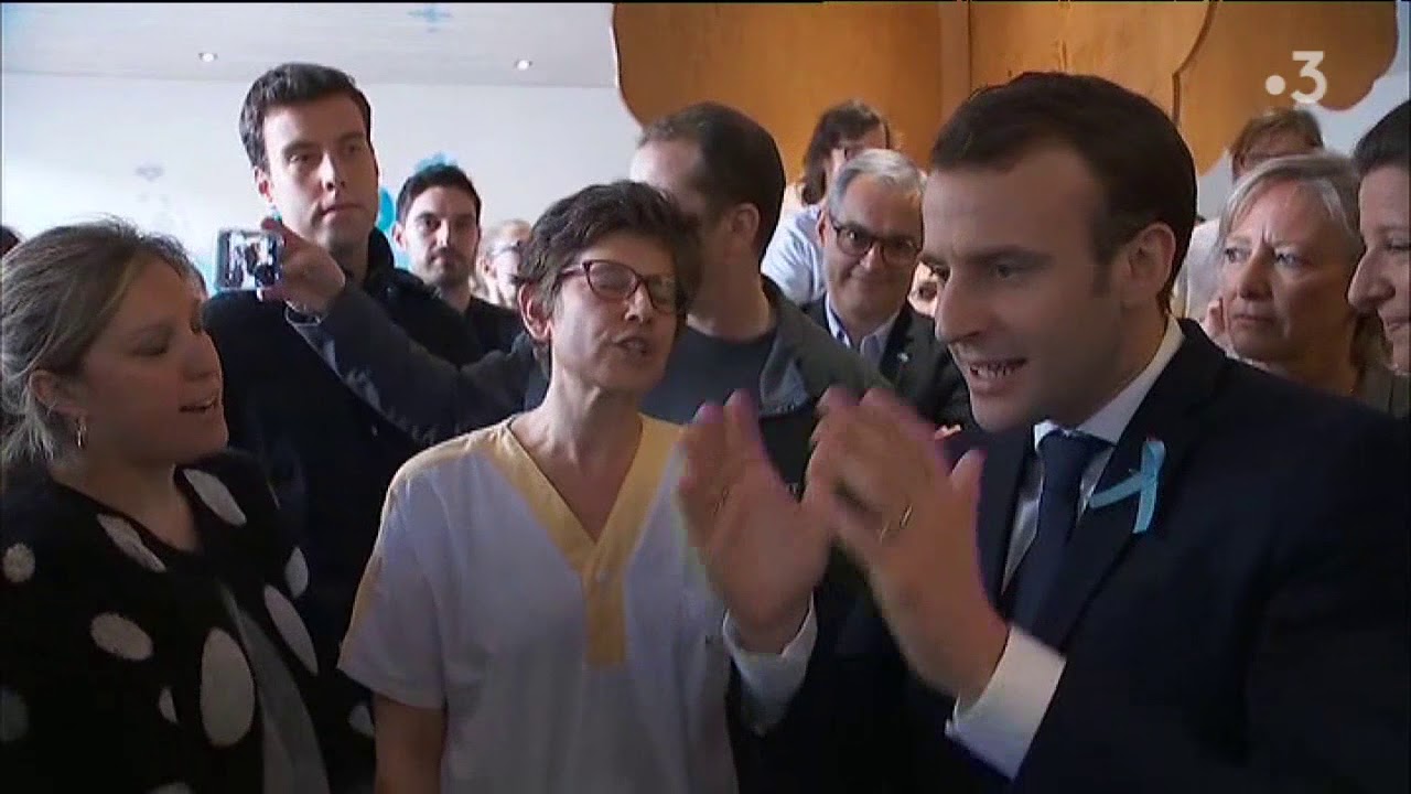 Download Echange musclé entre Emmanuel Macron et une salariée du CHU de Rouen