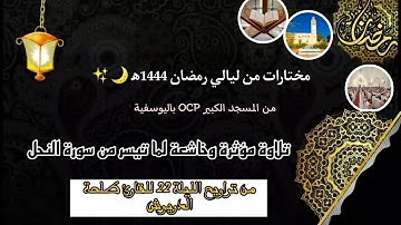 {وما أمر الساعة إلا كلمح البصر} تلاوة مؤثرة 😔💔 من سورة النحل للقارئ طلحة الدريوش، من تراويح ليلة 22.