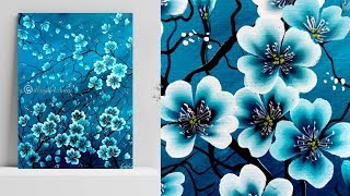 acrylic beginners painting easy flowers tutorial tree demo
