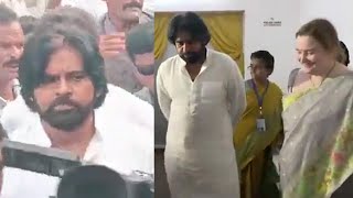 Pawan Kalyan & His Wife In Queue to Cast His Vote In Mangalagiri | AP Assembly Elections 2024 | TFPC