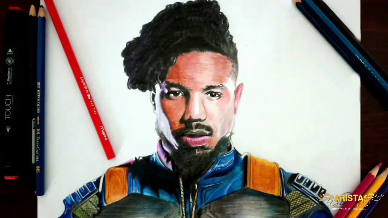 Erik Killmonger ink with no pencil sketch by BionicGrit on DeviantArt