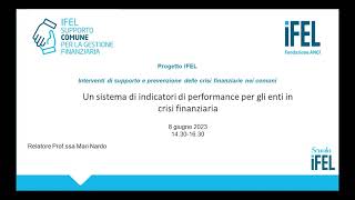 08/06/2023 - Un sistema di indicatori di performance per gli enti in crisi finanziaria