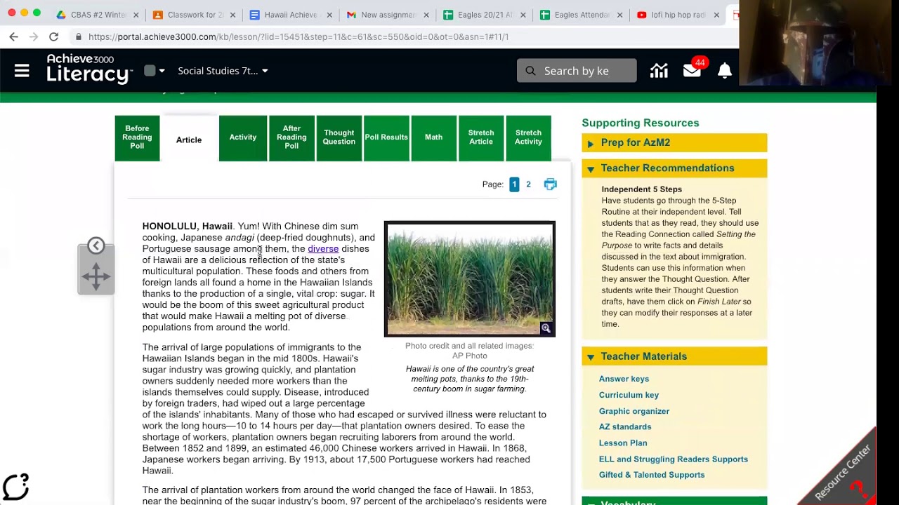 Hawaii Achieve 3000 instructions - YouTube
