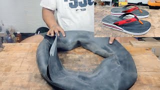 How to make sandals with inner tubes