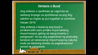 Pagpapakitang Turo sa Sintesis o Buod