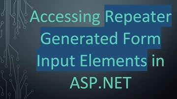 Accessing Repeater Generated Form Input Elements in ASP.NET