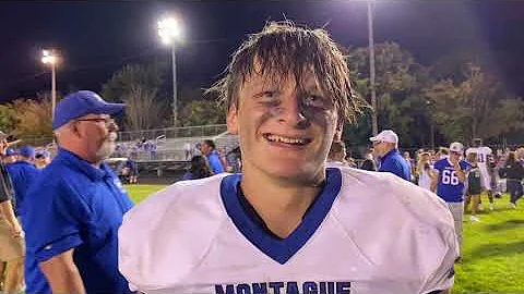 Montague RB Dylan Everett discusses 35-0 conferenc...