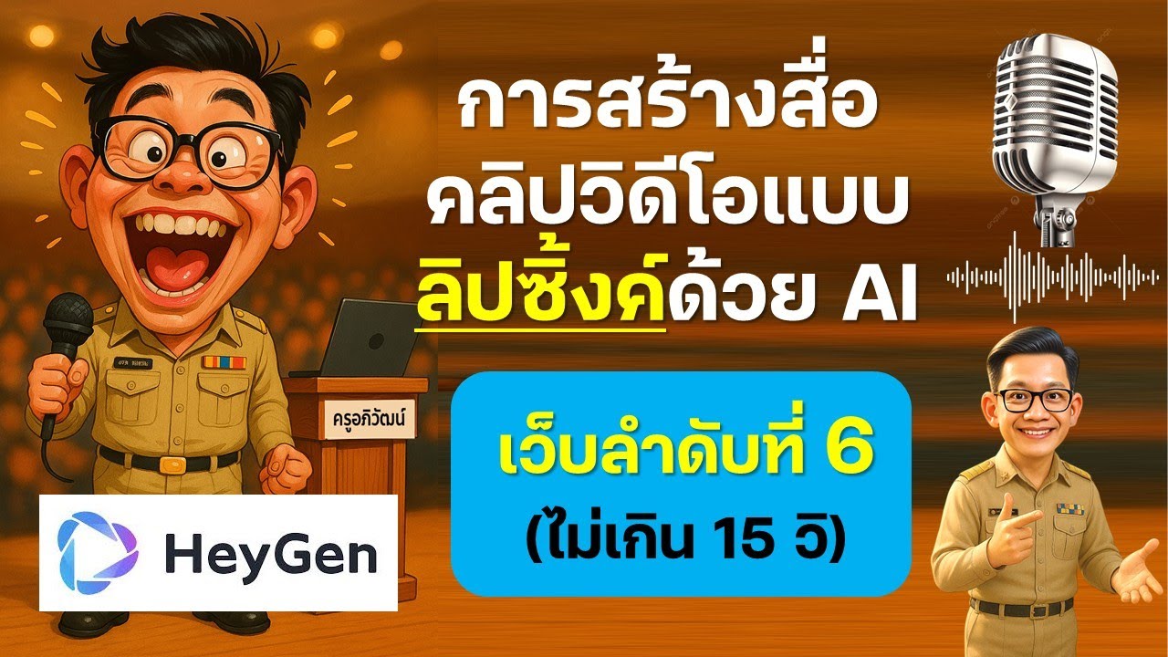 เว็บที่ 6 การสร้างสื่อคลิปวิดีโอแบบลิปซิ้งค์ด้วย Heygen AI (ไม่เกิน 15 วินาที)