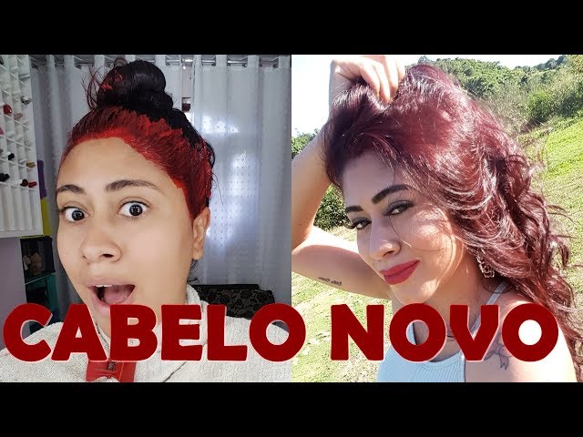 pintei meu cabelo de vermelho com tinta xadrez… #fyp #foryou #cabelov