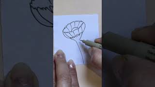 How to Draw a Flower &amp; Easy Trick | 🌸Flower Art 🌸 #shorts #youtube #flowers #art #trending #viral