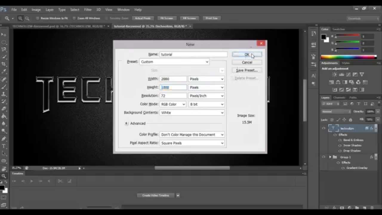 Tutorial : Chrome effect Photoshop cs6 (cs3 , cs4 , cs5 , cs6)