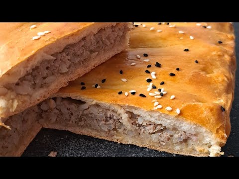 НЕ ОЖИДАЛА ЧТО БУДЕТ ТАК ВКУСНО 😋 пирог с мясом фаршем и рисом в духовке на скорую руку обед и ужин