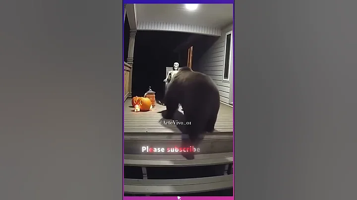 Bear Gets Pranked by Halloween Skeleton 😂 #ytshorts #gamtng