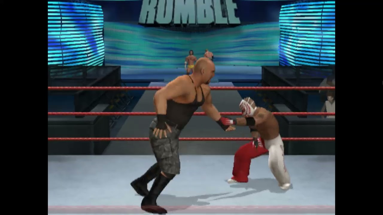 Rey Mysterio vs Vladimir Kozlov in Royal rumble match (PS2 Gameplay)