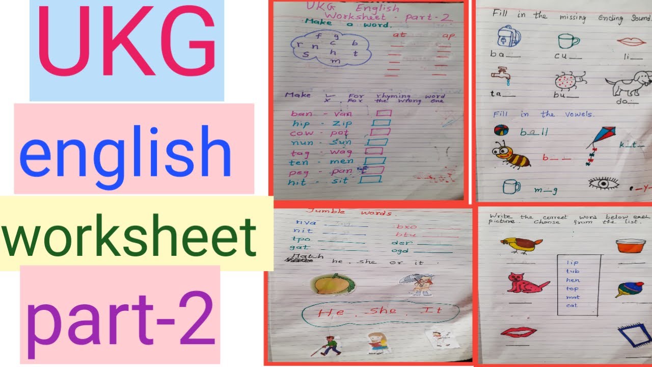 Ukg English Worksheet part 2 English Worksheet For Sr kg Worksheet 