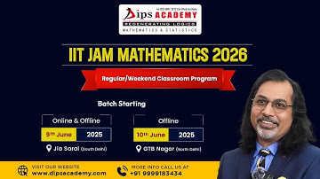 Batch Announcement: IIT JAM Maths/Stats 2026 Online & Offline Batch | Dips Academy