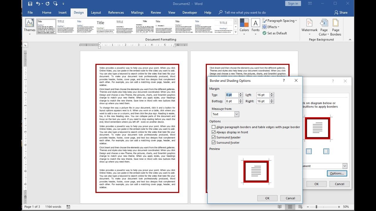 how to put custom border on microsoft word