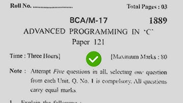2017 Kuk BCA 2nd Sem Advance Programming in C Questtion Paper