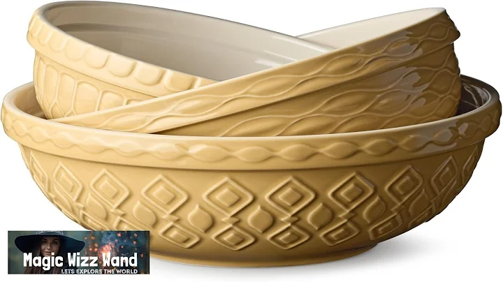 Vintage Farm Stoneware Mixing Bowl Set 3 Piece Includes 2 Qt 3 Qt