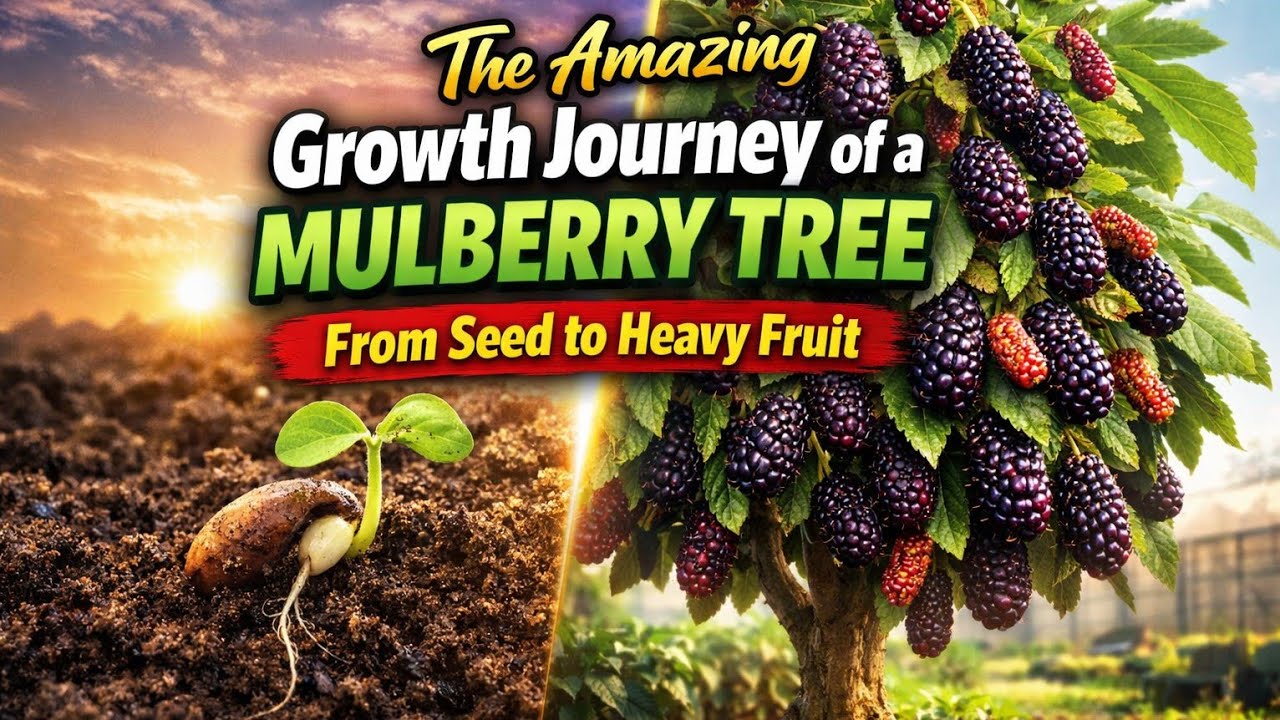 The Amazing Growth Journey of a Mulberry Tree – From Seed to Heavy Fruit