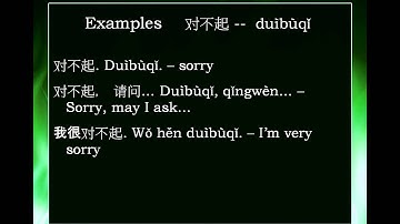 Chinese Word: 对不起 duìbùqǐ -- sorry